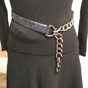 SANDY DUFTLER Designs snake print leather belt size S
